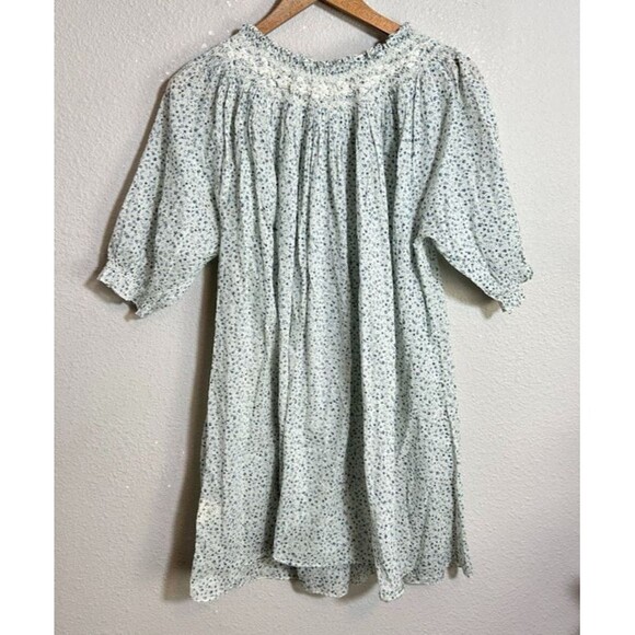 DOEN Odessa Nightgown Mini Dress L Blue Baby Kate Floral Print - Picture 4 of 8